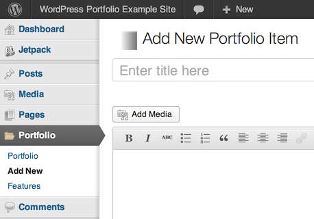 Portfolio plugins will add a new top-level menu to your WordPress dashboard