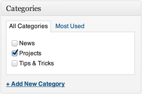 Set aside a category for your portfolio