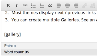 WordPress gallery shortcode