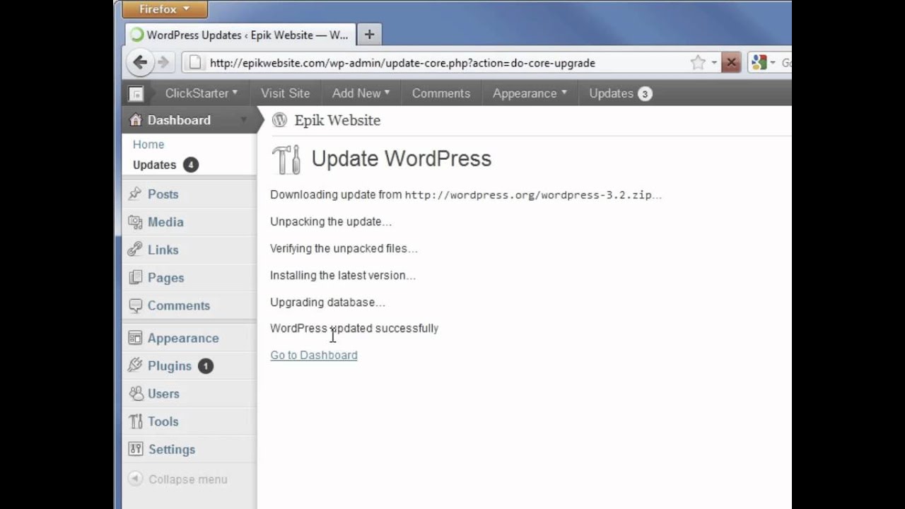 Updating WordPress