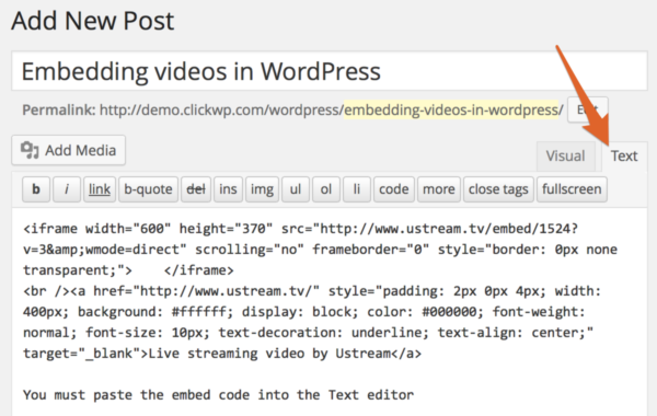Embed iframe code