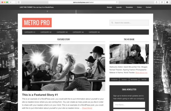 Metro theme by StudioPress