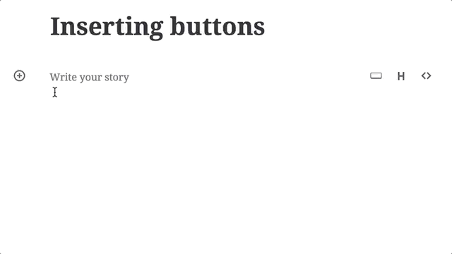 Inserting a button with Gutenberg