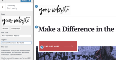 Upload your logo and customize your website design