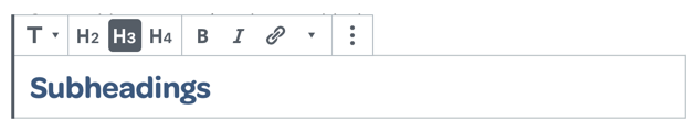 WordPress heading block