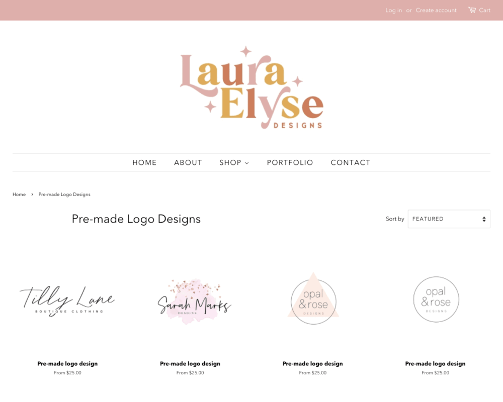 Pre-made logo designs by Laura Elyse